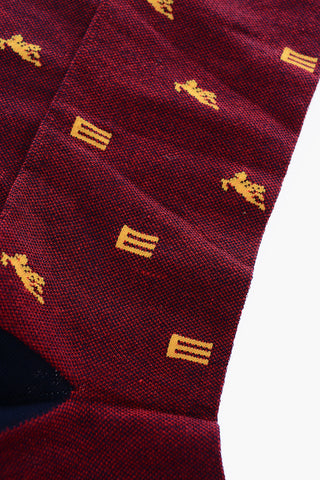 Embroidered Logo Two-Tone Long Socks