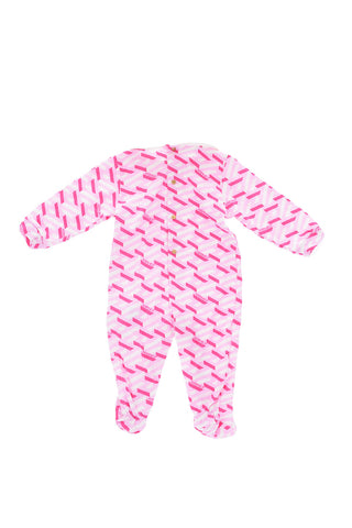 printed romper suit and beanie set