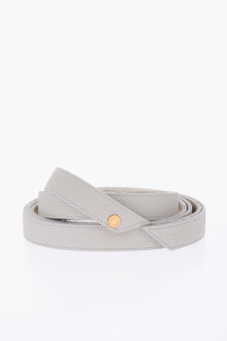 20mm textured leather and fabric belt