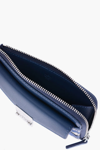 jacquard detail faux leather card holder