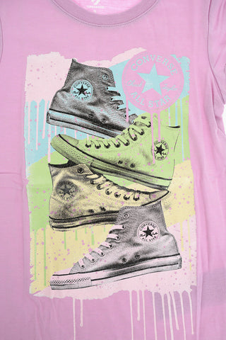 All STAR CHUCK TAYLOR T-shirt con Maxi Stampa Glitter