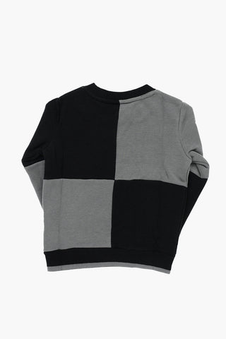 Zweifarbiges Sweatshirt mit besticktem Logo