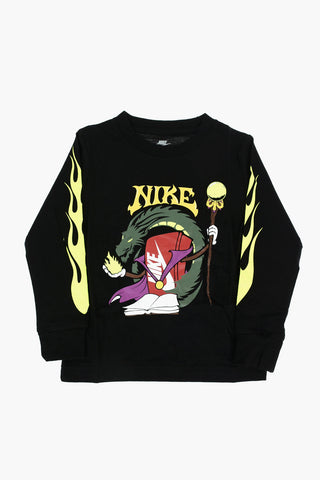 프린트 긴팔 티셔츠