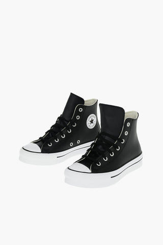 ALL STAR CHUCK TAYLOR Leather Sneakers with Contrasting Sole