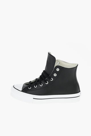ALL STAR CHUCK TAYLOR Leather Sneakers with Contrasting Sole