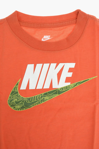 Solid-Color T-shirt with Printed Logo