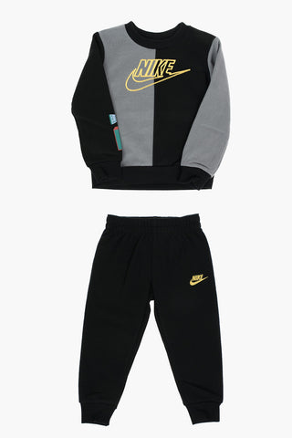 Embroidered Logo Two-Tone Sweatshirt and Joggers Set