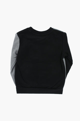 Embroidered Logo Two-Tone Sweatshirt and Joggers Set