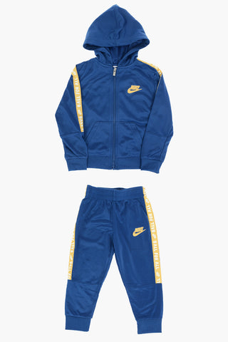 Contrasting side Band Solid Color Sweatshirt and Jogger Set