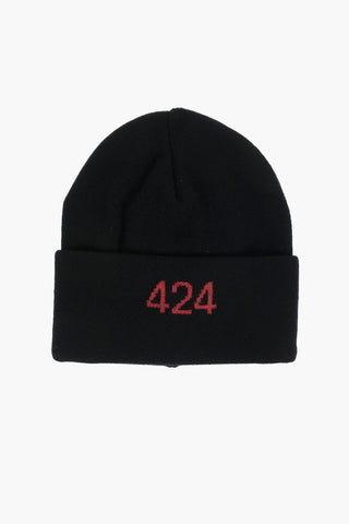 Beanie a tinta unita con logo ricamato