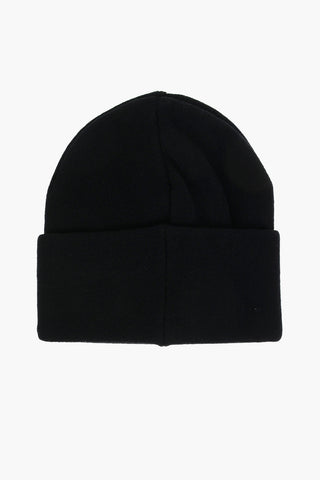 Beanie a tinta unita con logo ricamato