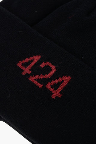 Beanie a tinta unita con logo ricamato