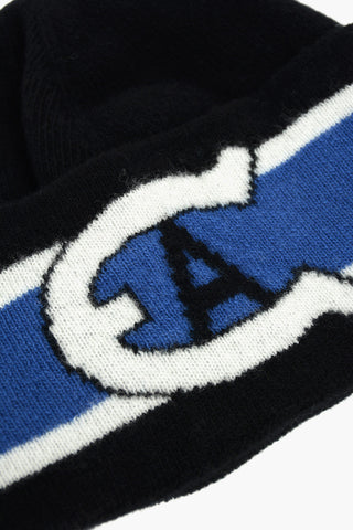 Virgin Wool Beanie Hat with Contrasting bands