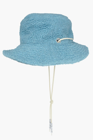 solid color faux fur bucket hat