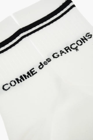 Lettering Logoed Long Socks with Contrasting Bands