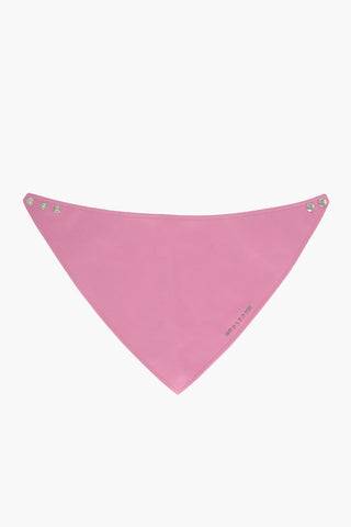 Leather Bandana with Metal Lettering Logo