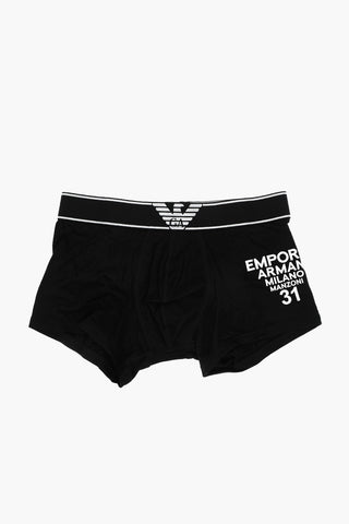 Stretch Cotton Briefs with Logoed Band