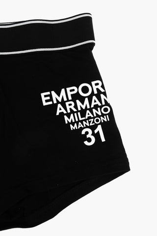 Stretch Cotton Briefs with Logoed Band