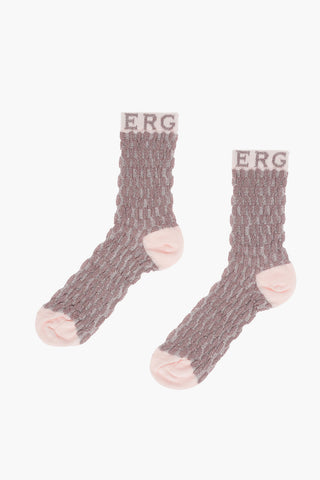 Lurex Long Socks with Lettering Logo