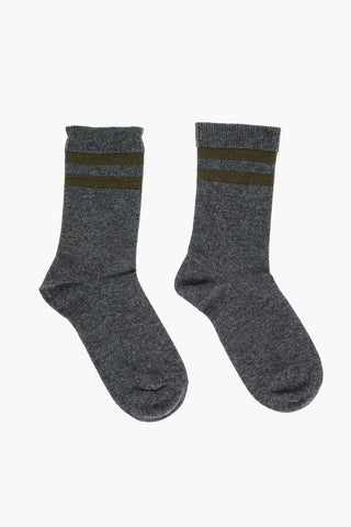 Calzini in cashmere con righe a contrasto