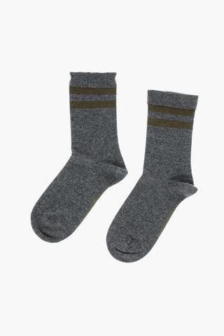 Calzini in cashmere con righe a contrasto