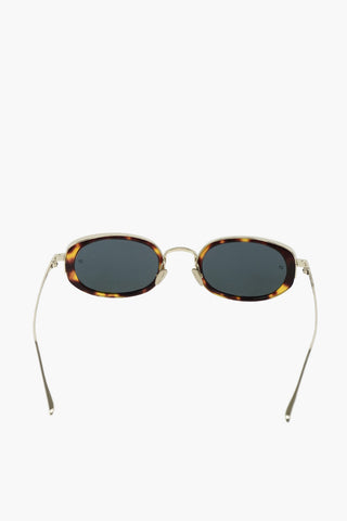 Oval Sunglasses with Leopard Pattern