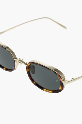 Oval Sunglasses with Leopard Pattern
