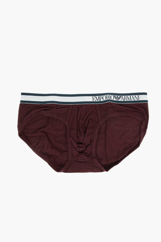 Stretch Cotton Briefs with Logoed Band