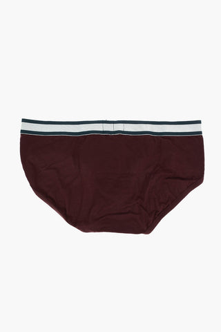 Stretch Cotton Briefs with Logoed Band