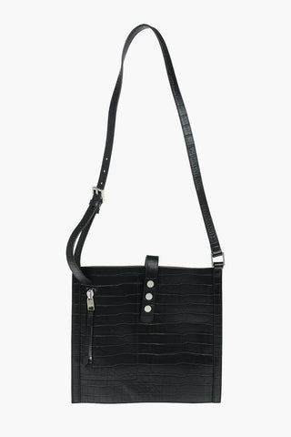 crocodile effect leather ALEXANDIA CROC crossbody bag