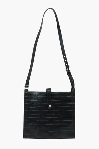 crocodile effect leather ALEXANDIA CROC crossbody bag