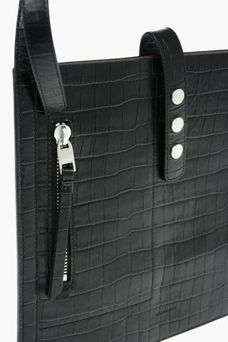 crocodile effect leather ALEXANDIA CROC crossbody bag