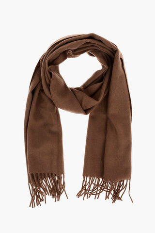 Sciarpa in lana vergine e cashmere con frange