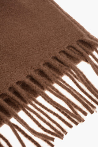 Sciarpa in lana vergine e cashmere con frange