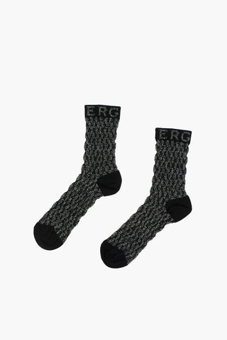Lurex Long Socks with Lettering Logo