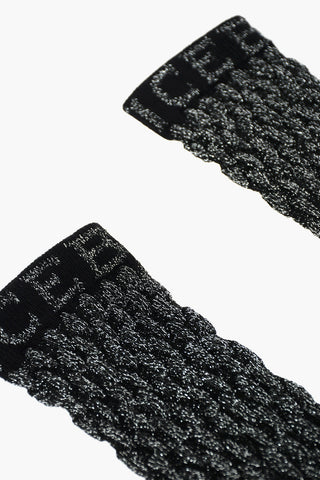 Lurex Long Socks with Lettering Logo