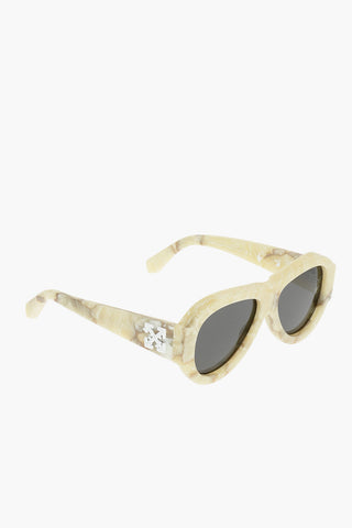 Marble Effect PILOT Sunglasses with Logo