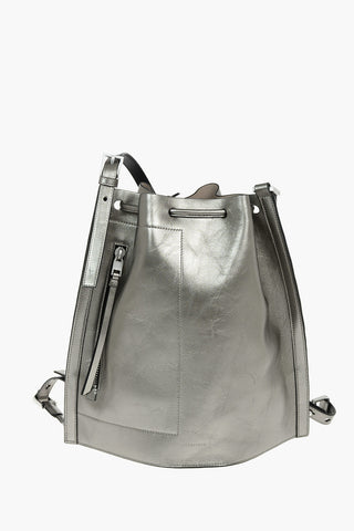 removable shoulder strap metallic leather ALPHA backpack
