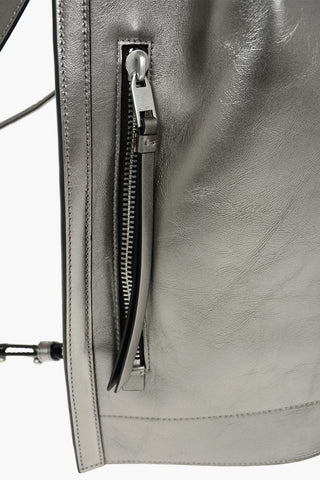 removable shoulder strap metallic leather ALPHA backpack