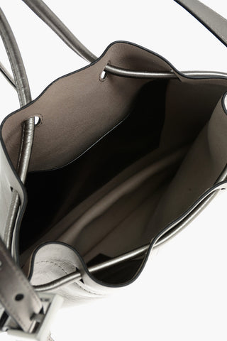 removable shoulder strap metallic leather ALPHA backpack
