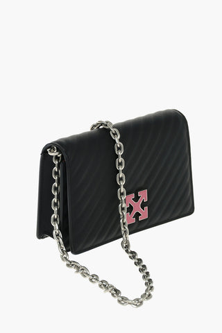 Leather JITNEY Crossbody Bag With Chain