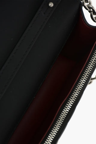 Leather JITNEY Crossbody Bag With Chain