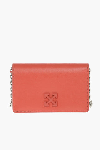 Leather JITNEY Crossbody Bag With Chain