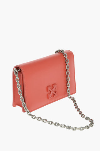 Leather JITNEY Crossbody Bag With Chain