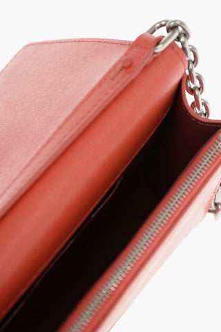 Leather JITNEY Crossbody Bag With Chain