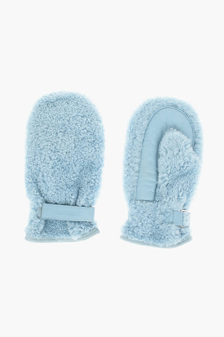 Real Fur Leather Mitten Gloves