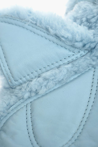 Real Fur Leather Mitten Gloves