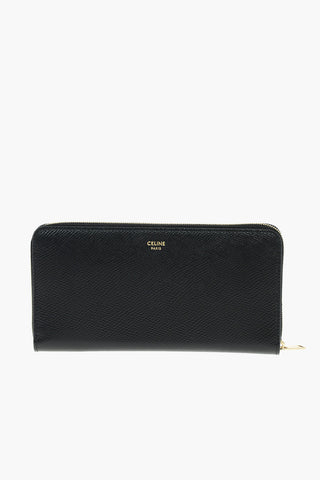 Textured Leather Wallet with Writing