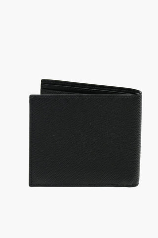 front printed textured leather wallet