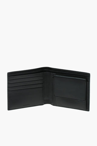 front printed textured leather wallet